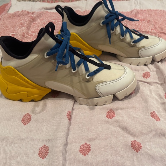 Dior White and Yellow Chunky Sneakers - Picture 1 of 10